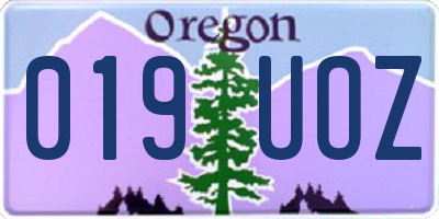 OR license plate 019UOZ