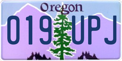 OR license plate 019UPJ