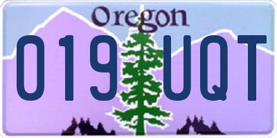 OR license plate 019UQT