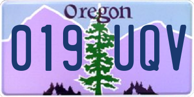 OR license plate 019UQV