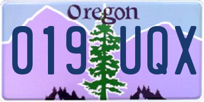 OR license plate 019UQX