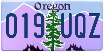 OR license plate 019UQZ