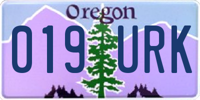 OR license plate 019URK