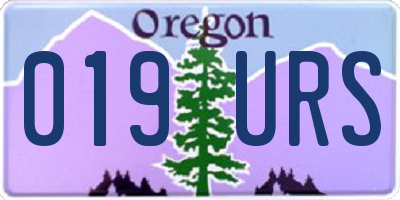 OR license plate 019URS