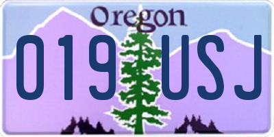 OR license plate 019USJ
