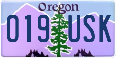OR license plate 019USK