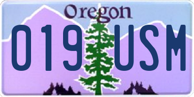 OR license plate 019USM