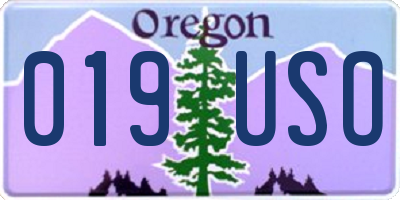 OR license plate 019USO