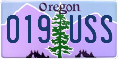 OR license plate 019USS