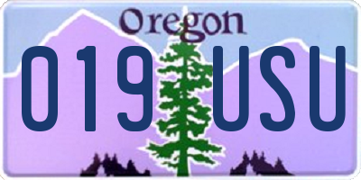 OR license plate 019USU