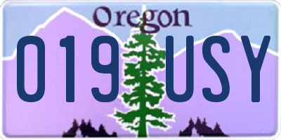 OR license plate 019USY