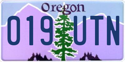 OR license plate 019UTN