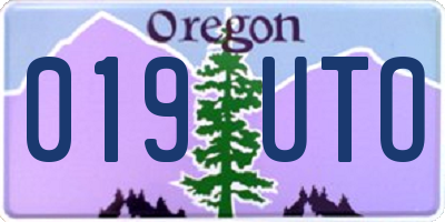OR license plate 019UTO