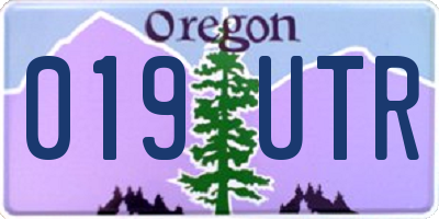 OR license plate 019UTR