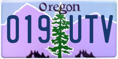 OR license plate 019UTV
