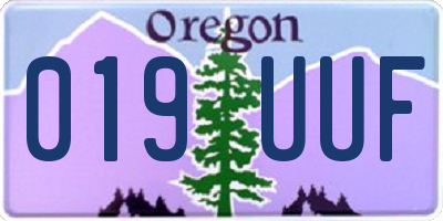 OR license plate 019UUF