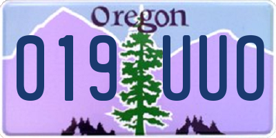 OR license plate 019UUO