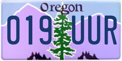 OR license plate 019UUR
