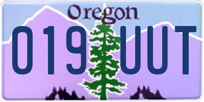 OR license plate 019UUT