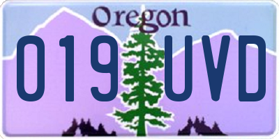 OR license plate 019UVD