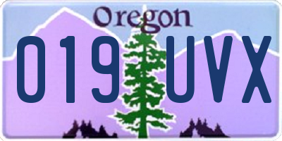 OR license plate 019UVX