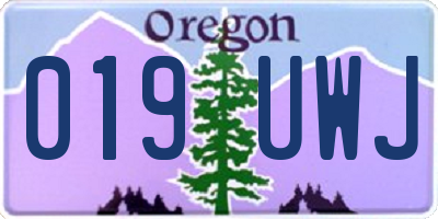 OR license plate 019UWJ