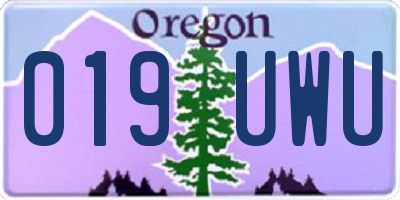 OR license plate 019UWU