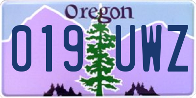 OR license plate 019UWZ