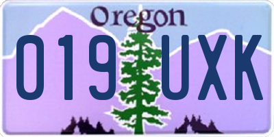 OR license plate 019UXK