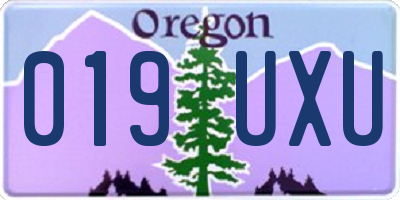 OR license plate 019UXU