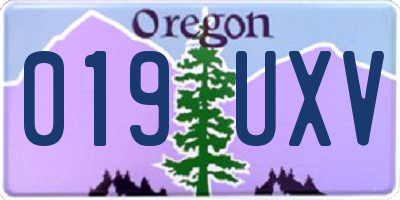 OR license plate 019UXV