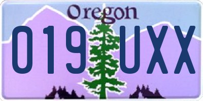 OR license plate 019UXX