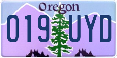 OR license plate 019UYD