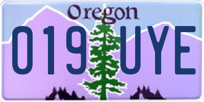 OR license plate 019UYE