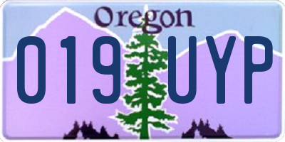 OR license plate 019UYP