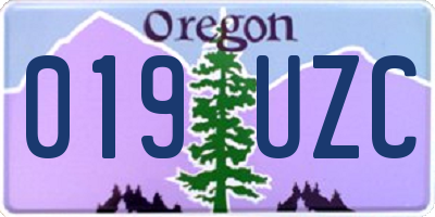 OR license plate 019UZC