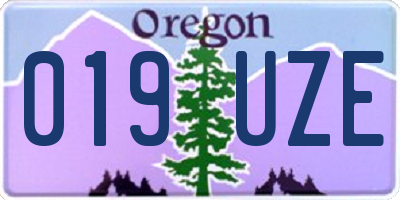 OR license plate 019UZE