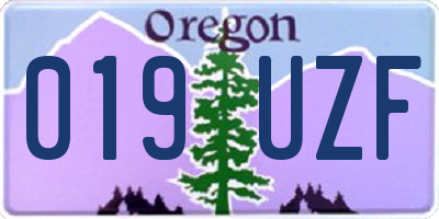 OR license plate 019UZF