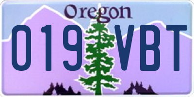 OR license plate 019VBT