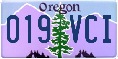 OR license plate 019VCI
