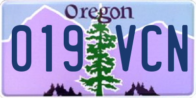 OR license plate 019VCN
