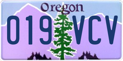 OR license plate 019VCV