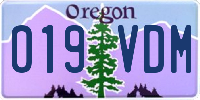 OR license plate 019VDM