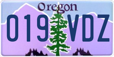 OR license plate 019VDZ