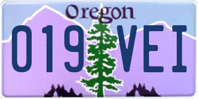 OR license plate 019VEI