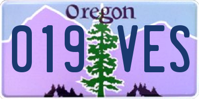 OR license plate 019VES