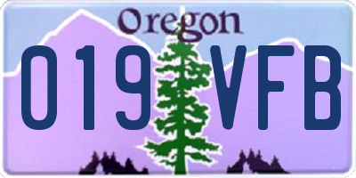 OR license plate 019VFB