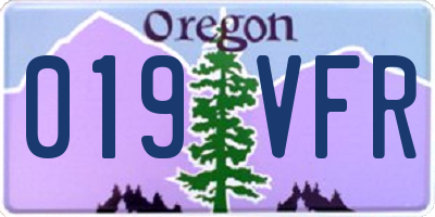 OR license plate 019VFR