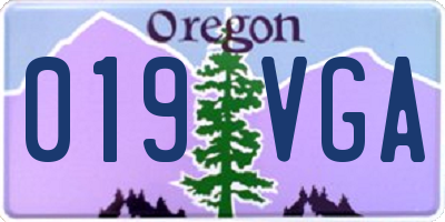 OR license plate 019VGA