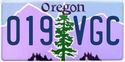 OR license plate 019VGC